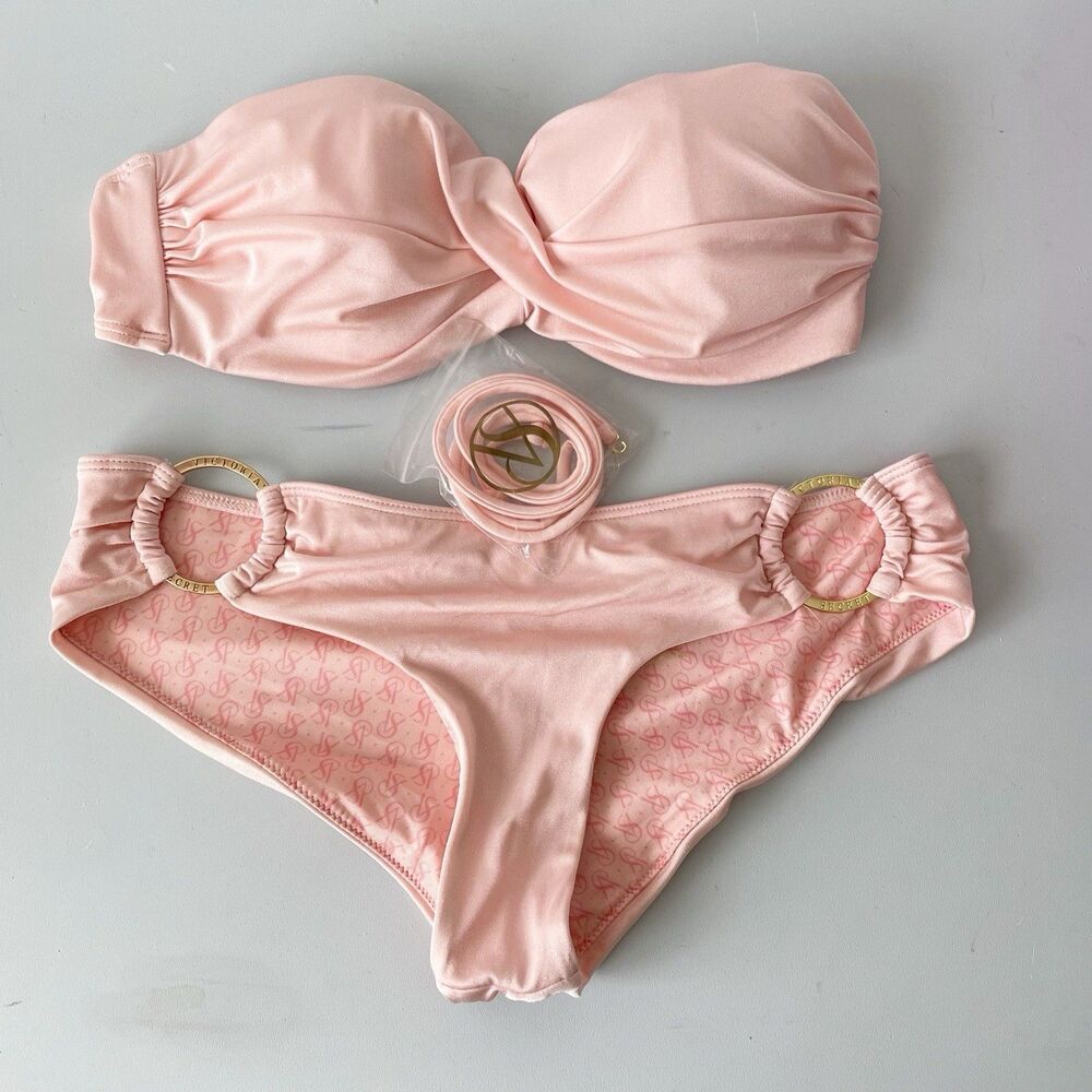 Victoria’s Secret 34C Medium M Very Sexy Twist Front Underwire Bandeau Bikini